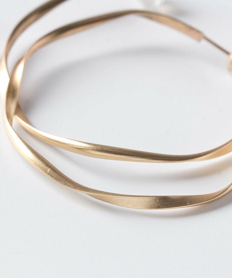 ＜SALE10%OFF＞K14gold-filled ウェーブラインフープピアス （M）
