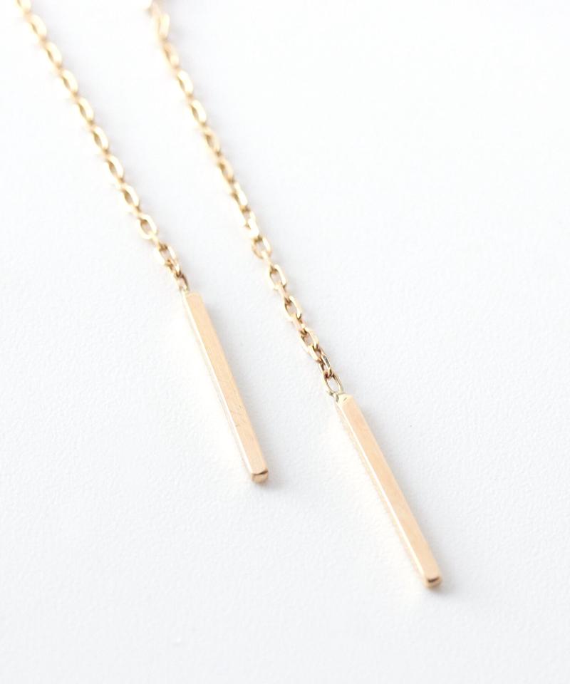 ＜10%OFF＞K10YG ツインバーモチーフスウィングピアス