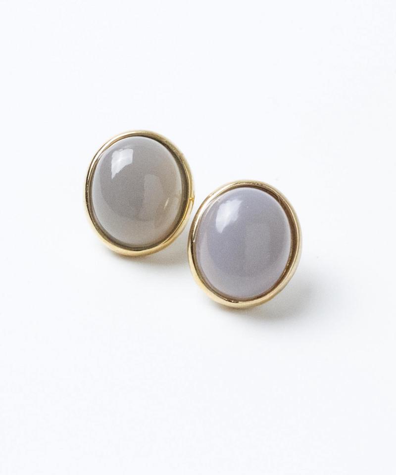 ＜SALE50%OFF＞一粒オーバルカットカルセドニーピアス