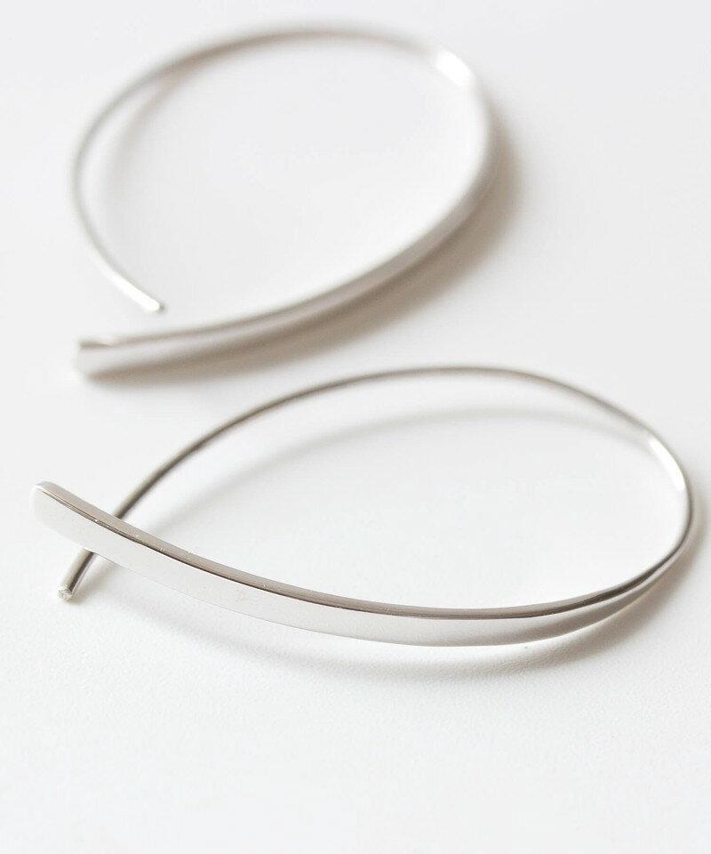 ＜SALE30%OFF＞シルバーIカーブバートップフックピアス