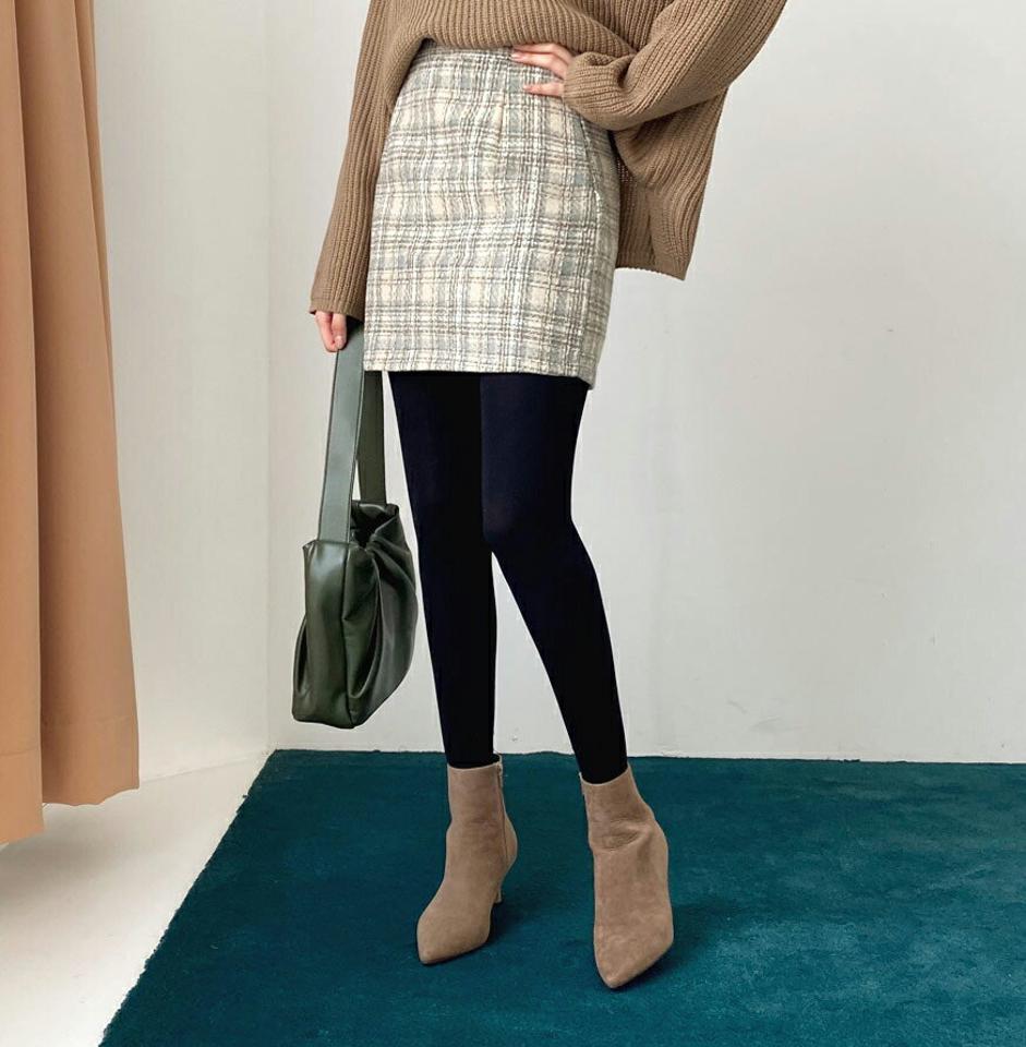 チェックミニスカート・全2色・t61327 レディース 【sk】【韓国 ファッション ボトムス スカート ミニ ショート Hライン 台型 パターン 柄 ツイード風 端正 カジュアル 秋 冬】