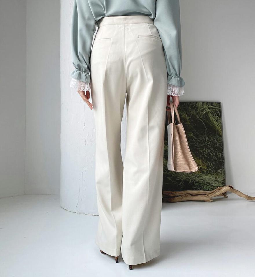 2TYPEワイドスラックス・全4色・b61330 レディース 【pt】【韓国 ファッション ボトムス パンツ ロング フルレングス 10分丈 十分丈 ハイウエスト ワイド ツータック ストレート オフィス 仕事 端正 大人 脚長 美脚 着痩せ 体型カバー カジュアル 秋 冬】