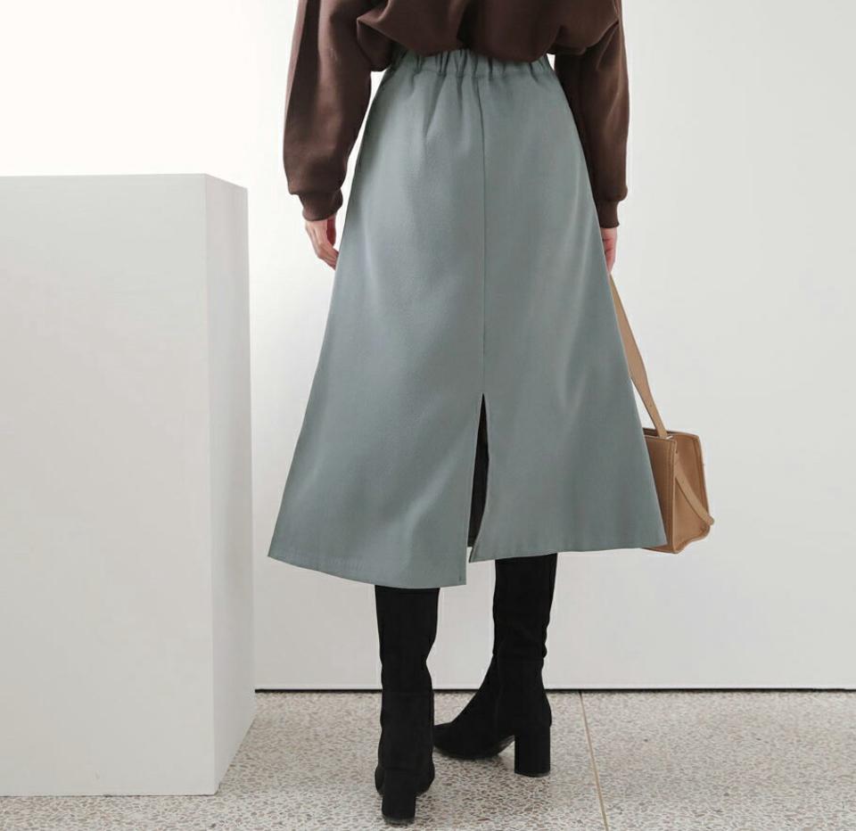 Aラインボタンスカート・全3色・t65965 レディース 【sk】【スカート ロング ロングスカート Aライン 単色 無地 シンプル きれいめ ベーシック オフィスカジュアル 秋 冬 韓国 ファッション】【ハイホリHIHOLLI】