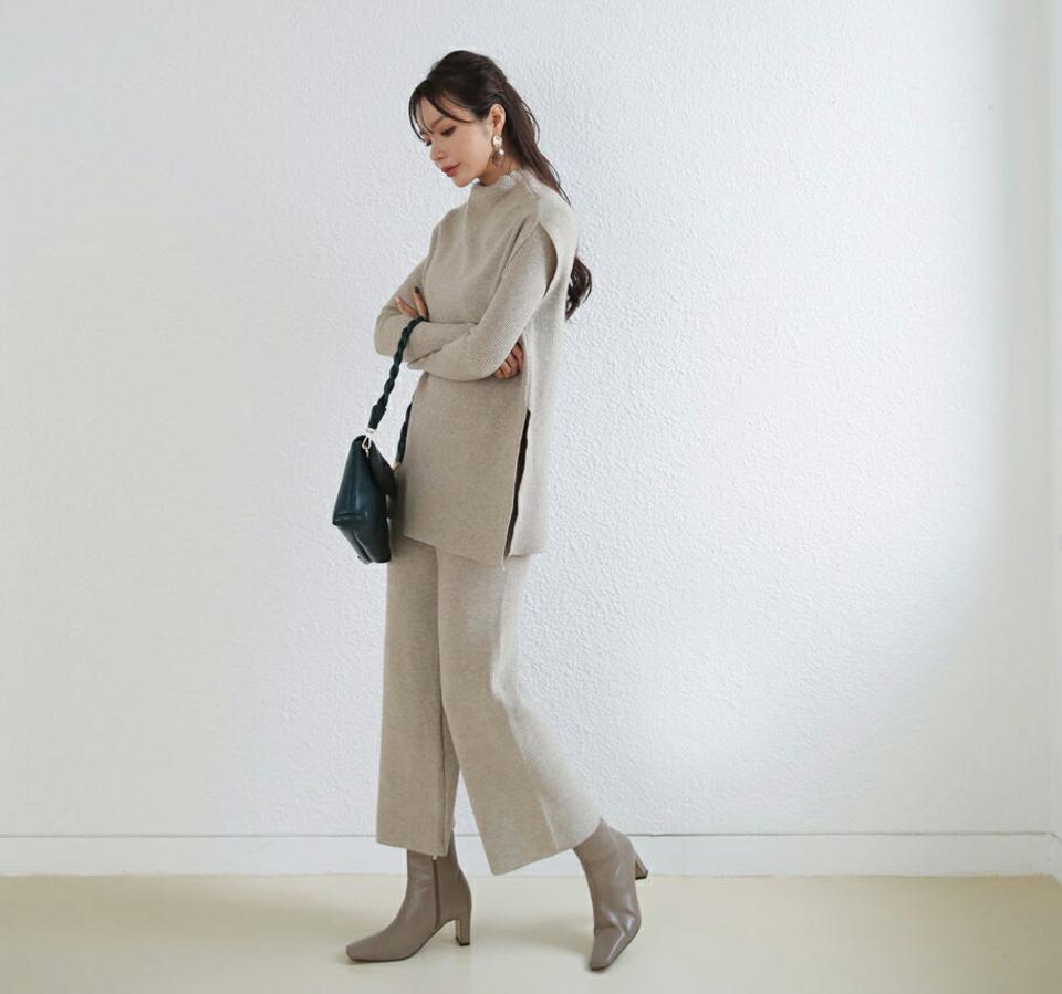 ストラップ付ベスト&ニット&パンツ3SET・全3色・b65970 レディース 【pt】【セットアップ setup ベスト トップス 長袖 ニット ニットベスト ニットトップス パンツ ズボン ニットパンツ 無地 単色 秋 冬 韓国 ファッション】【ハイホリHIHOLLI】