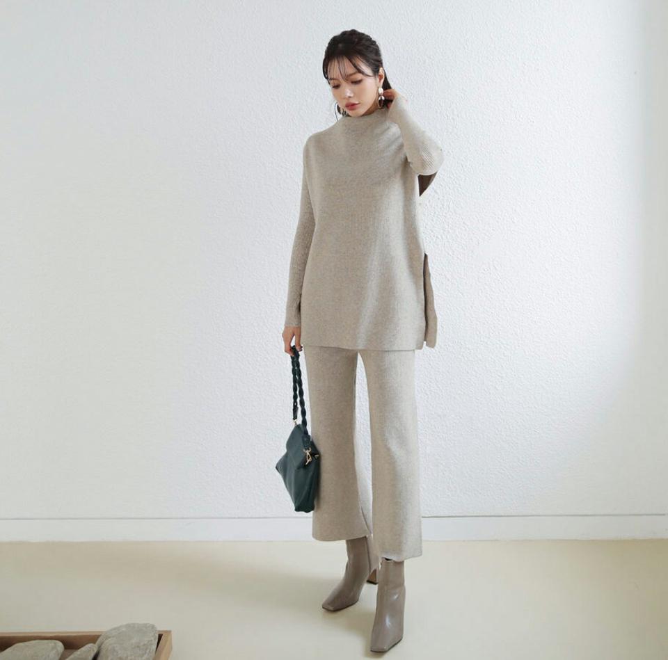 ストラップ付ベスト&ニット&パンツ3SET・全3色・b65970 レディース 【pt】【セットアップ setup ベスト トップス 長袖 ニット ニットベスト ニットトップス パンツ ズボン ニットパンツ 無地 単色 秋 冬 韓国 ファッション】【ハイホリHIHOLLI】