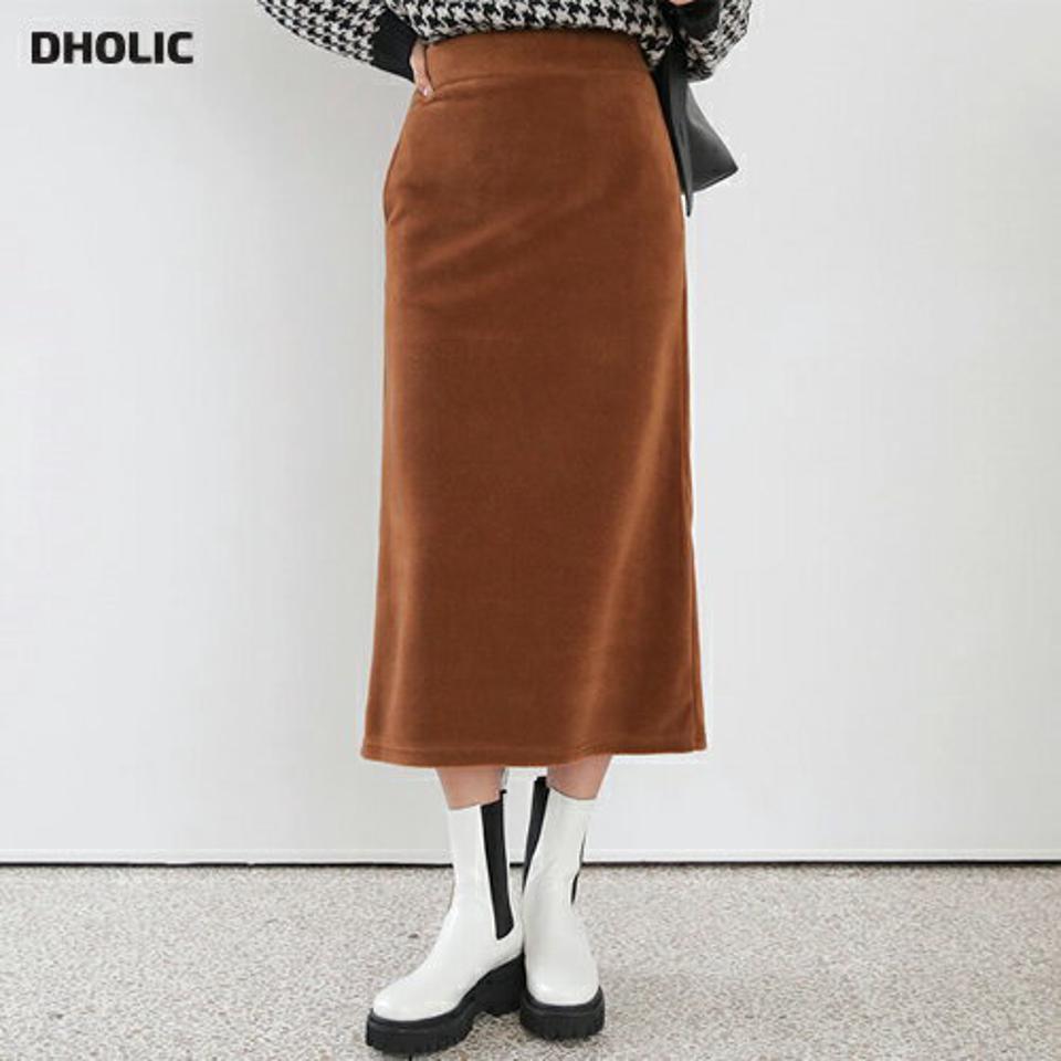 ソフトタッチスカート・全5色・b65894 レディース 【sk】【スカート ロング ロングスカート ソフト Hライン スリット 単色 無地 シンプル 大人 カジュアル ベーシック ラフ 秋 冬 韓国 ファッション】【ハイホリHIHOLLI】