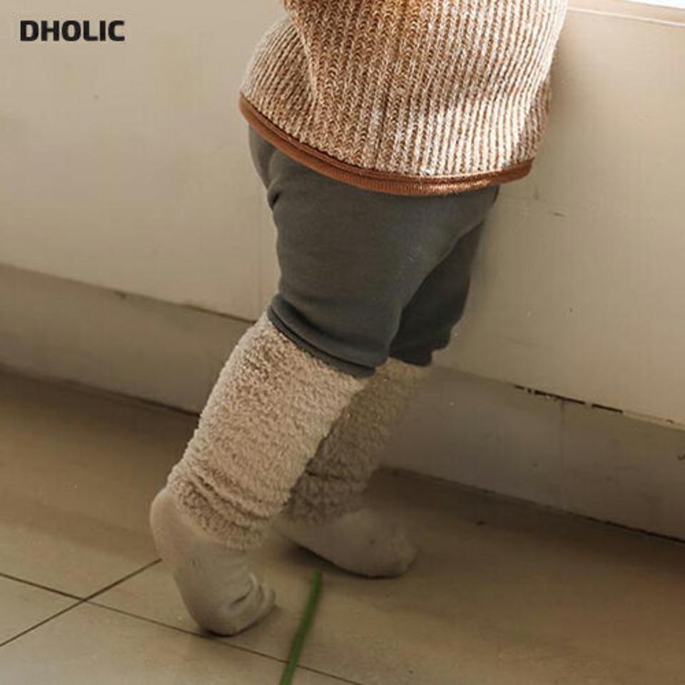 ソフトファー配色ヘムレギンス u10478 キッズ【3~8才】【pt】【レギンス パンツ ズボン ロングパンツ フリース カジュアル 配色 ラフ 女の子 男の子 秋 冬 韓国 韓国子供服 子供 こども 子供服 こども服】【KIDS】