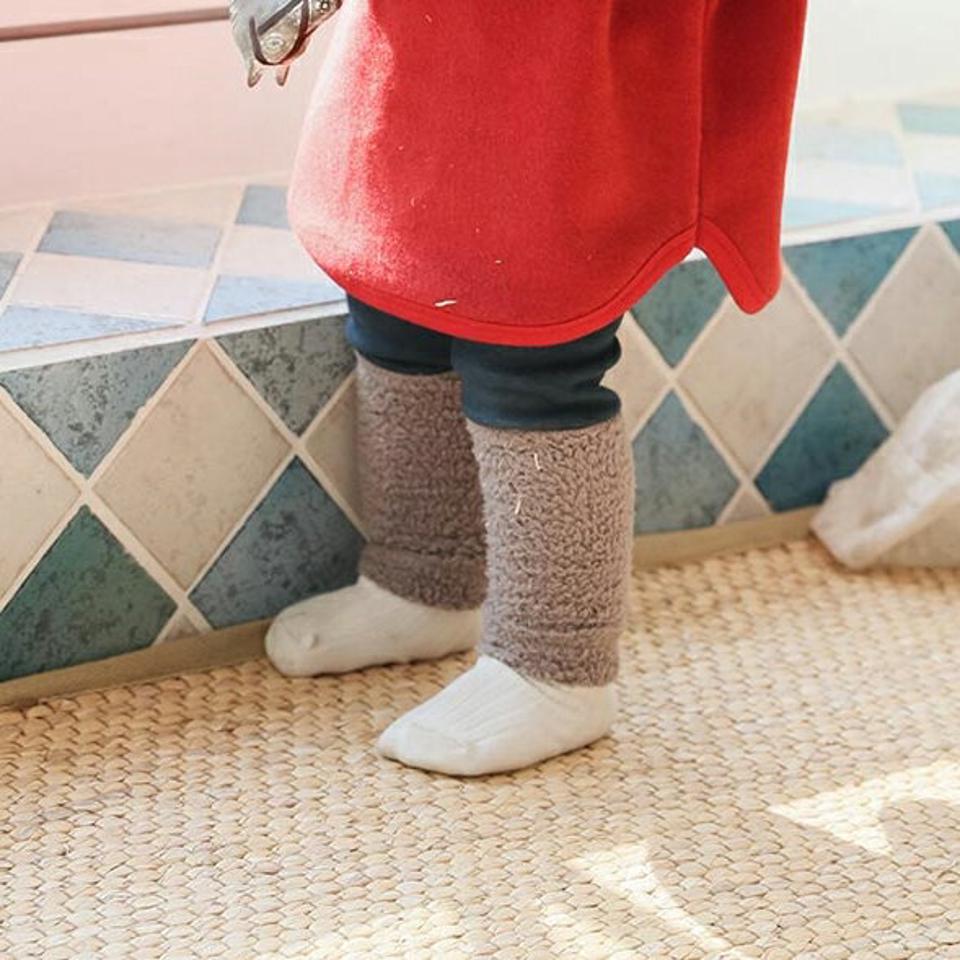 ソフトファー配色ヘムレギンス u10478 キッズ【3~8才】【pt】【レギンス パンツ ズボン ロングパンツ フリース カジュアル 配色 ラフ 女の子 男の子 秋 冬 韓国 韓国子供服 子供 こども 子供服 こども服】【KIDS】