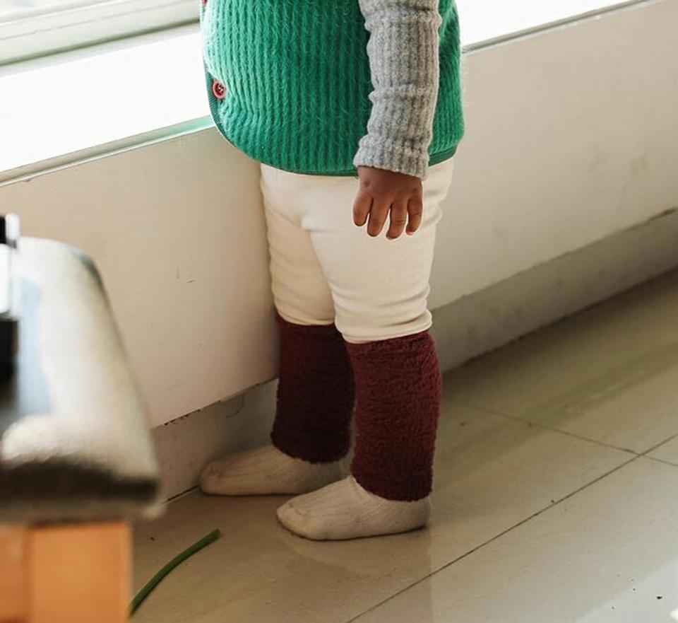 ソフトファー配色ヘムレギンス u10478 キッズ【3~8才】【pt】【レギンス パンツ ズボン ロングパンツ フリース カジュアル 配色 ラフ 女の子 男の子 秋 冬 韓国 韓国子供服 子供 こども 子供服 こども服】【KIDS】