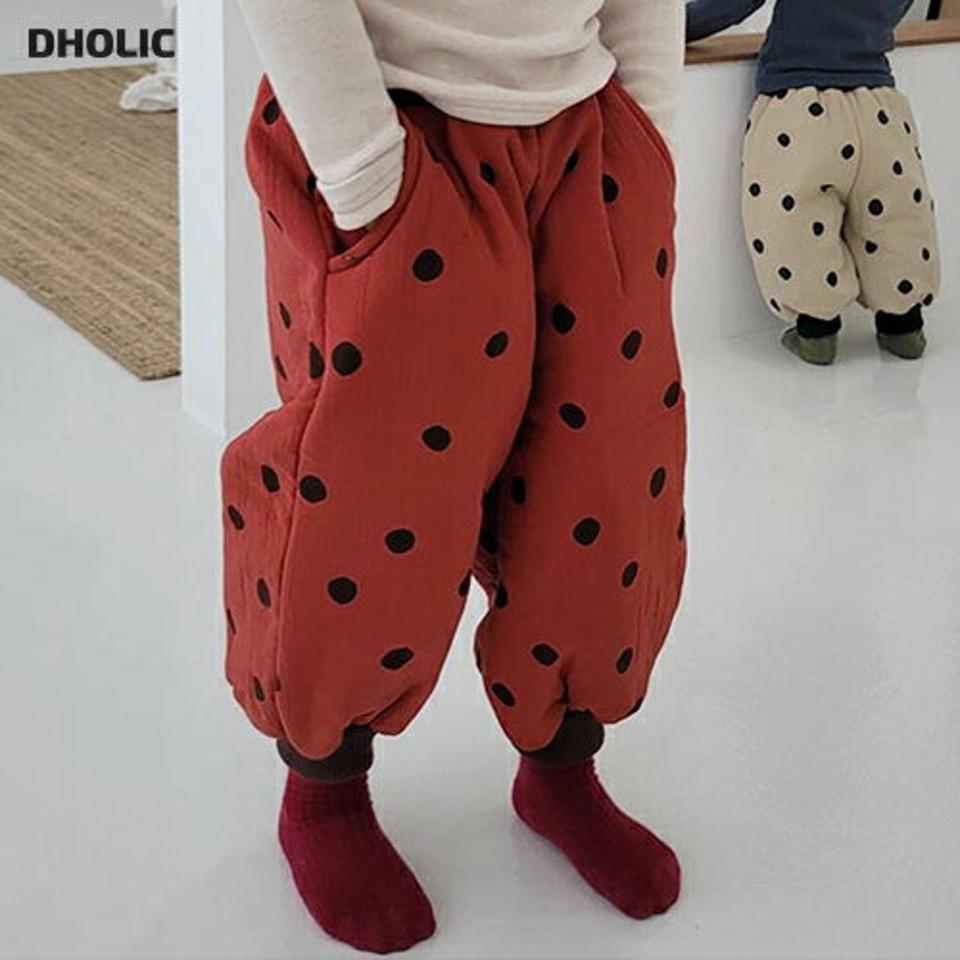 【キッズ30%OFF】中綿ドットパンツ・u10479 キッズ【3~8才】【pt】【パンツ ズボン ロングパンツ 長ズボン ドット柄 中綿 中綿パンツ カジュアル ラフ 女の子 男の子 冬 韓国 韓国子供服 子供 こども 子供服 こども服】【KIDS】