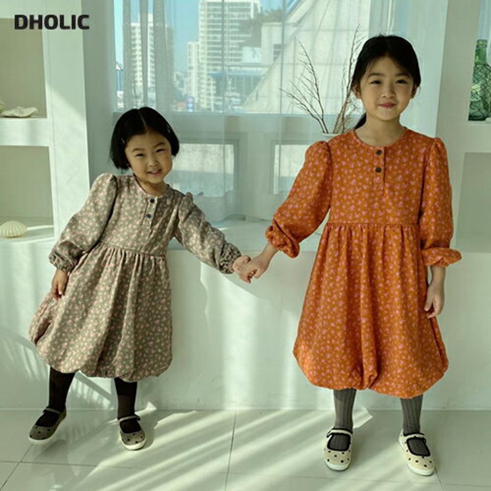 【キッズ30%OFF】カラーパターンボンディングワンピース・u09689 キッズ【3~8才】【ops】【ワンピース ロング ロングワンピース 長袖 ボンディング 総柄 可愛い かわいい レトロ 女の子 秋 冬 韓国 韓国子供服 子供 こども 子供服 こども服】【KIDS】