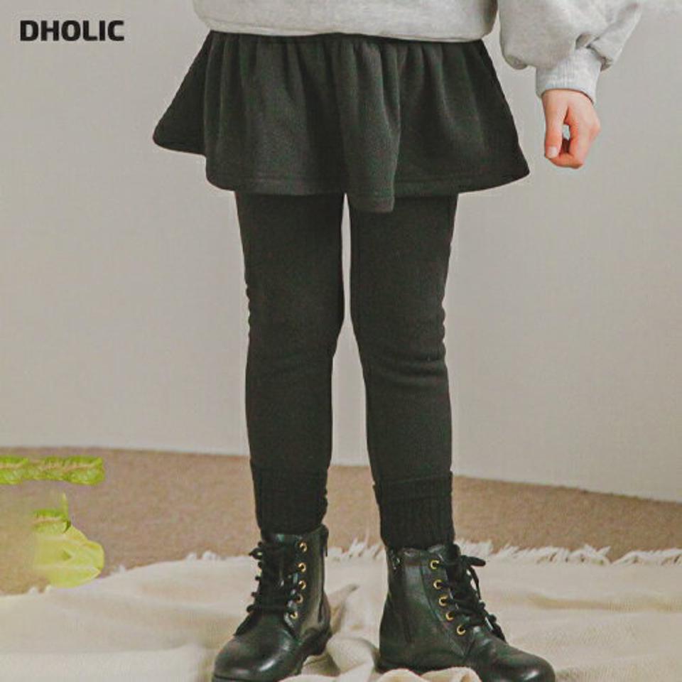 ファー裏地フレアスカートレギンス・p009889 キッズ 【3~8才】【sk】【韓国 ファッション ボトムス レギンス パンツ スパッツ スカート フレア Aライン 無地 女の子 キッズ 子供 子供服 幼稚園 通学 通園 低学年 秋 冬】【KIDS】