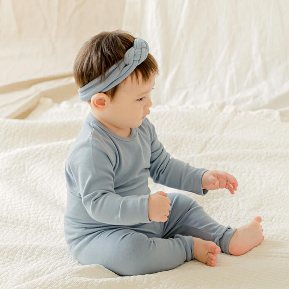 ルームウェア(blue) p009025 【0~2才】【bc】【韓国 ファッション パジャマ 上下セット セットアップ Tシャツ カットソー 長袖 ロング パンツ スリム コットン子供 子供用 ベビー 赤ちゃん ベビー用 赤ちゃん用 出産祝い 春 秋 冬】【KIDS】