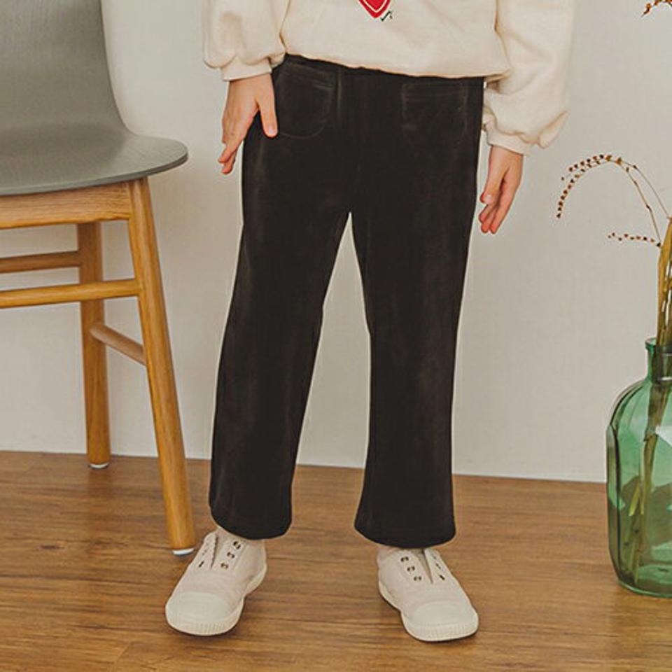 裏起毛ダブルポケットコーデュロイパンツ(charcoal)・p009906 キッズ【3~8才】【pt】【パンツ ズボン ロングパンツ 長ズボン コーデュロイ 単色 シンプル カジュアル 裏起毛 女の子 男の子 冬 韓国 韓国子供服 子供 こども 子供服 こども服】【KIDS】