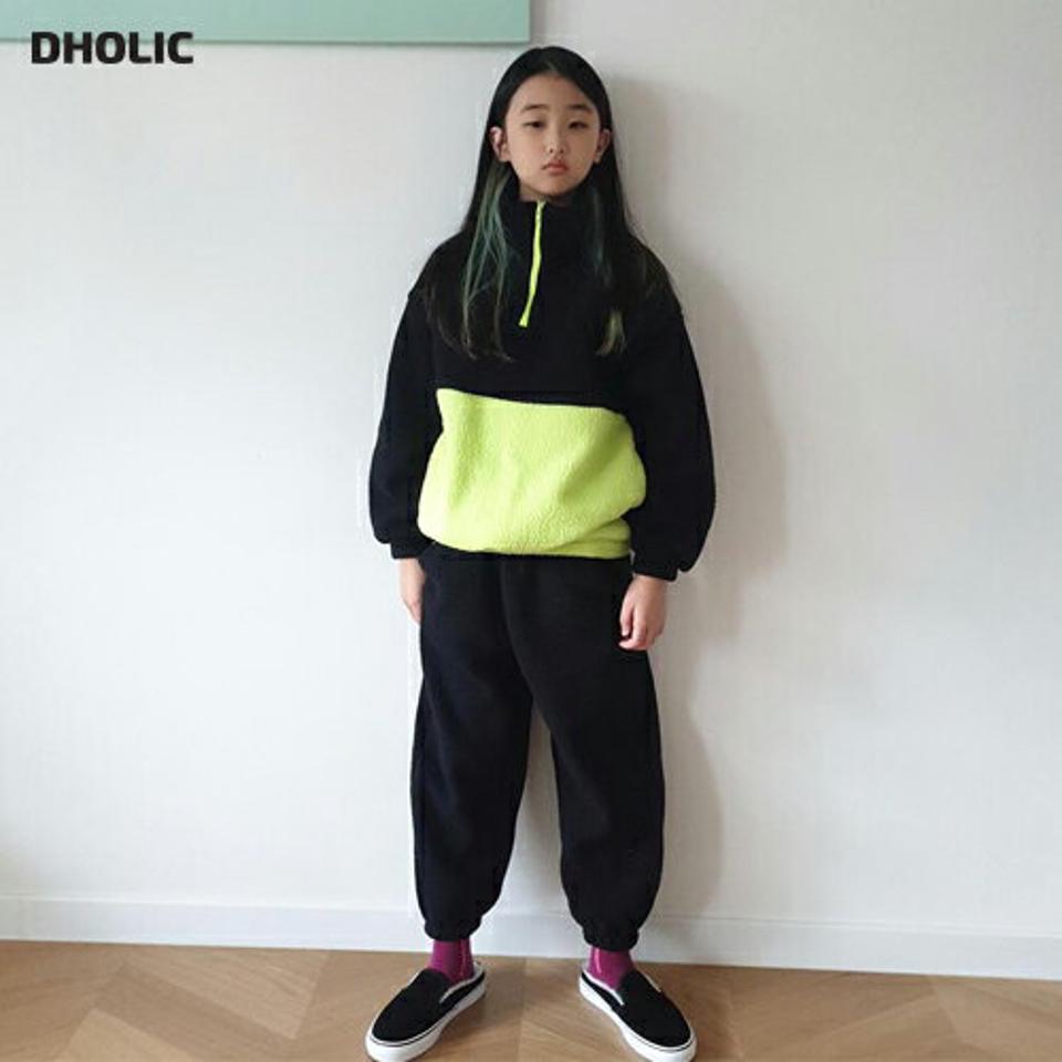 配色ソフトスウェット上下SET(junior)・u10469 キッズ【9~17才】【set】【セットアップ setup トップス 長袖 パンツ ズボン フリース 配色 上下 カジュアル ラフ 女の子 男の子 秋 冬 韓国 韓国子供服 子供 こども 子供服 こども服】【KIDS】【WS】