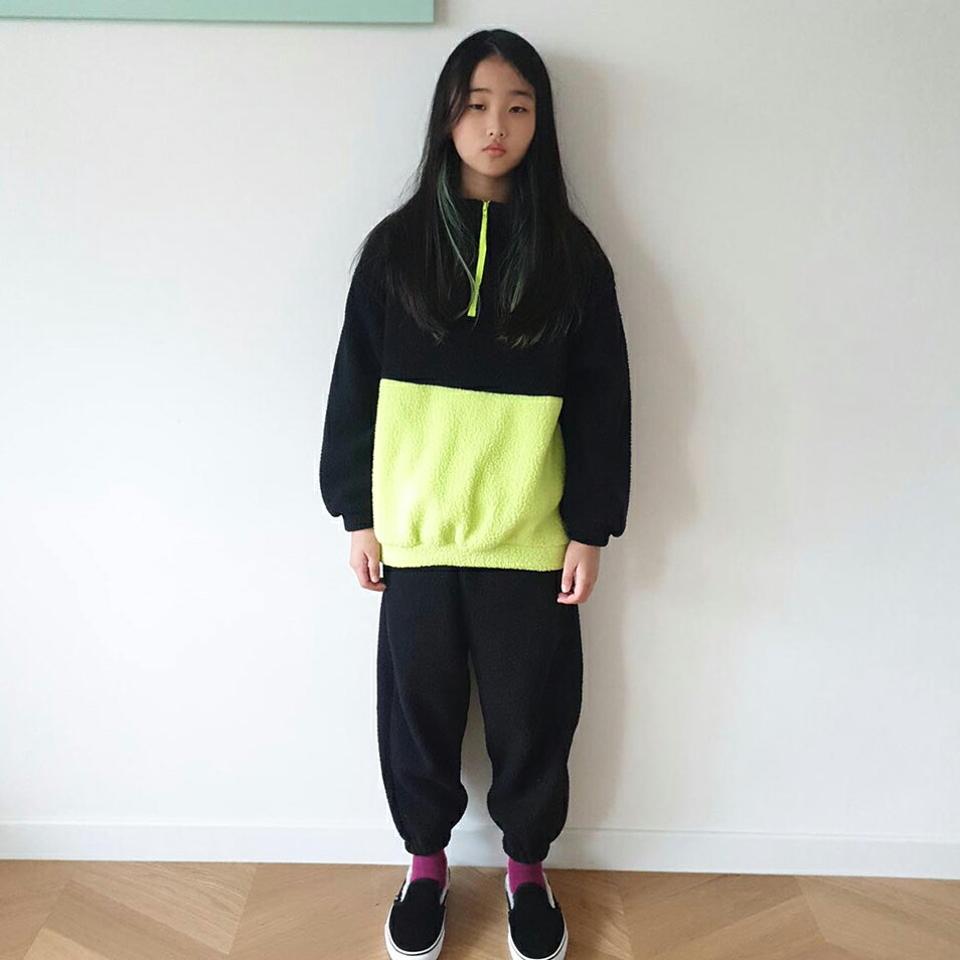 配色ソフトスウェット上下SET(junior)・u10469 キッズ【9~17才】【set】【セットアップ setup トップス 長袖 パンツ ズボン フリース 配色 上下 カジュアル ラフ 女の子 男の子 秋 冬 韓国 韓国子供服 子供 こども 子供服 こども服】【KIDS】【WS】