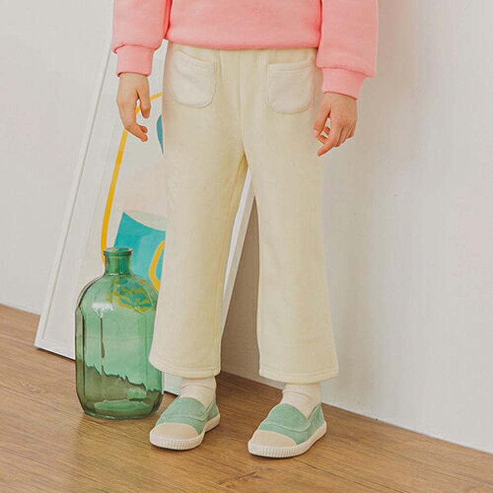 裏起毛ダブルポケットコーデュロイパンツ(ivory)・p009905 キッズ【3~8才】【pt】【パンツ ズボン ロングパンツ 長ズボン コーデュロイ 単色 シンプル カジュアル 裏起毛 女の子 男の子 冬 韓国 韓国子供服 子供 こども 子供服 こども服】【KIDS】