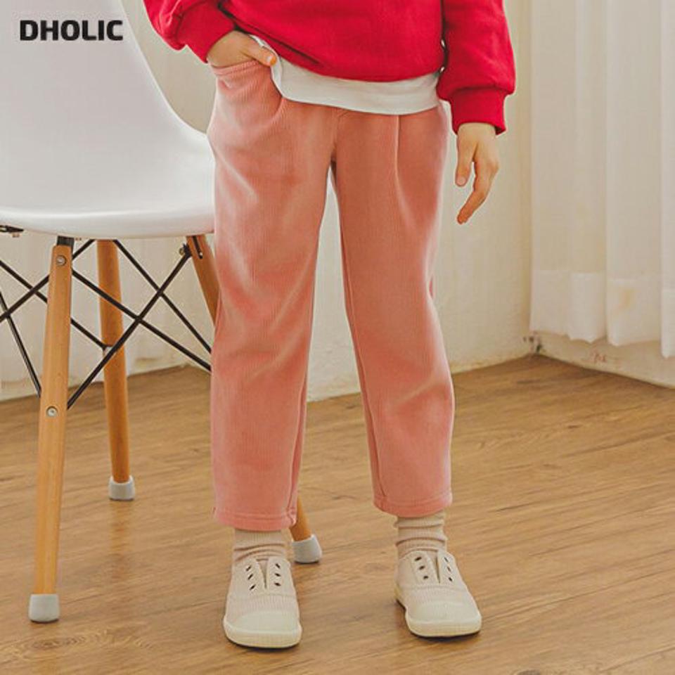 裏起毛コーデュロイパンツ(pink)・p009902 キッズ【3~8才】【pt】【パンツ ズボン ロングパンツ 長ズボン コーデュロイ 単色 シンプル カジュアル 裏起毛 ラフ 女の子 男の子 冬 韓国 韓国子供服 子供 こども 子供服 こども服】【KIDS】