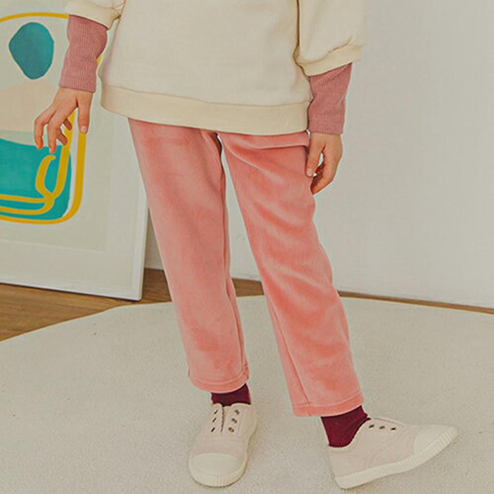 裏起毛コーデュロイパンツ(pink)・p009902 キッズ【3~8才】【pt】【パンツ ズボン ロングパンツ 長ズボン コーデュロイ 単色 シンプル カジュアル 裏起毛 ラフ 女の子 男の子 冬 韓国 韓国子供服 子供 こども 子供服 こども服】【KIDS】