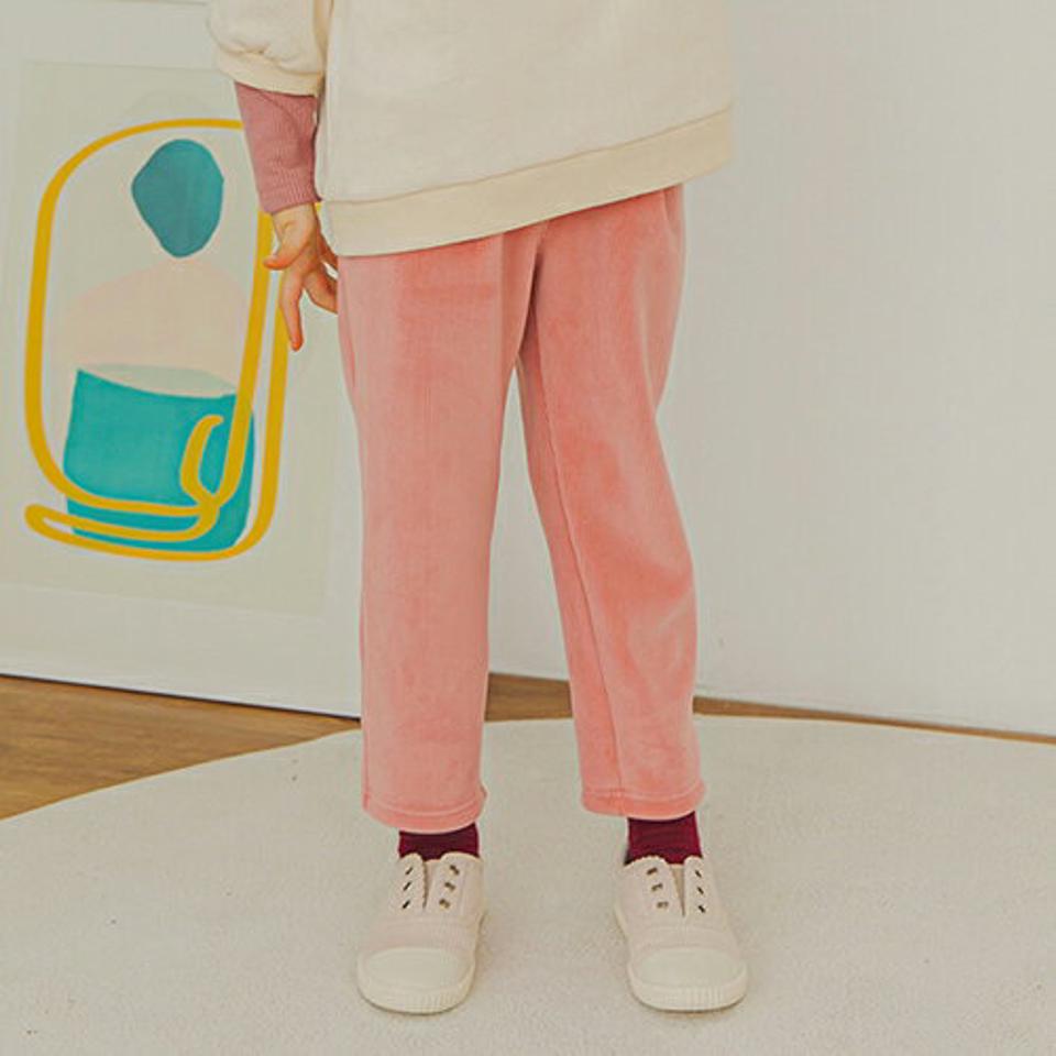 裏起毛コーデュロイパンツ(pink)・p009902 キッズ【3~8才】【pt】【パンツ ズボン ロングパンツ 長ズボン コーデュロイ 単色 シンプル カジュアル 裏起毛 ラフ 女の子 男の子 冬 韓国 韓国子供服 子供 こども 子供服 こども服】【KIDS】