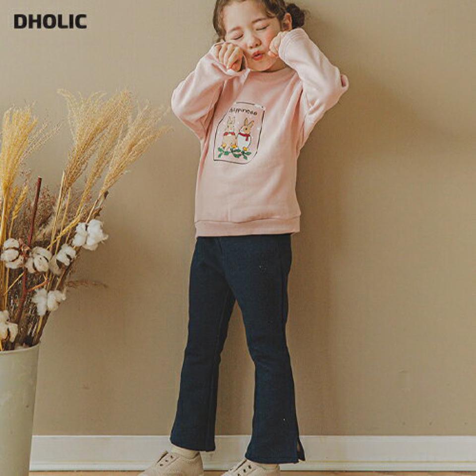 裏起毛ラビット上下SET(pink)・p010092 キッズ【3~8才】【tops】【セット set 上下 トップス 長袖 トレーナ パンツ ズボン ロングパンツ 長ズボン うさぎ ウサギ 裏起毛 女の子 冬 韓国 韓国子供服 子供 こども 子供服 こども服】【KIDS】