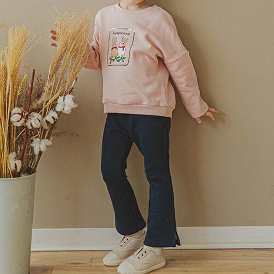 裏起毛ラビット上下SET(pink)・p010092 キッズ【3~8才】【tops】【セット set 上下 トップス 長袖 トレーナ パンツ ズボン ロングパンツ 長ズボン うさぎ ウサギ 裏起毛 女の子 冬 韓国 韓国子供服 子供 こども 子供服 こども服】【KIDS】
