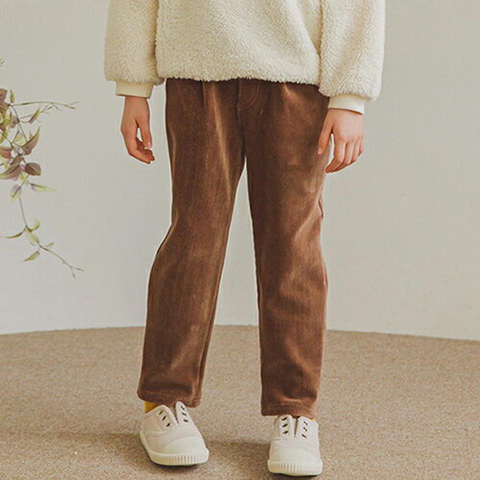 裏起毛コーデュロイパンツ(brown)・p009904 キッズ【3~8才】【pt】【パンツ ズボン ロングパンツ 長ズボン コーデュロイ 単色 シンプル カジュアル 裏起毛 ラフ 女の子 男の子 冬 韓国 韓国子供服 子供 こども 子供服 こども服】【KIDS】
