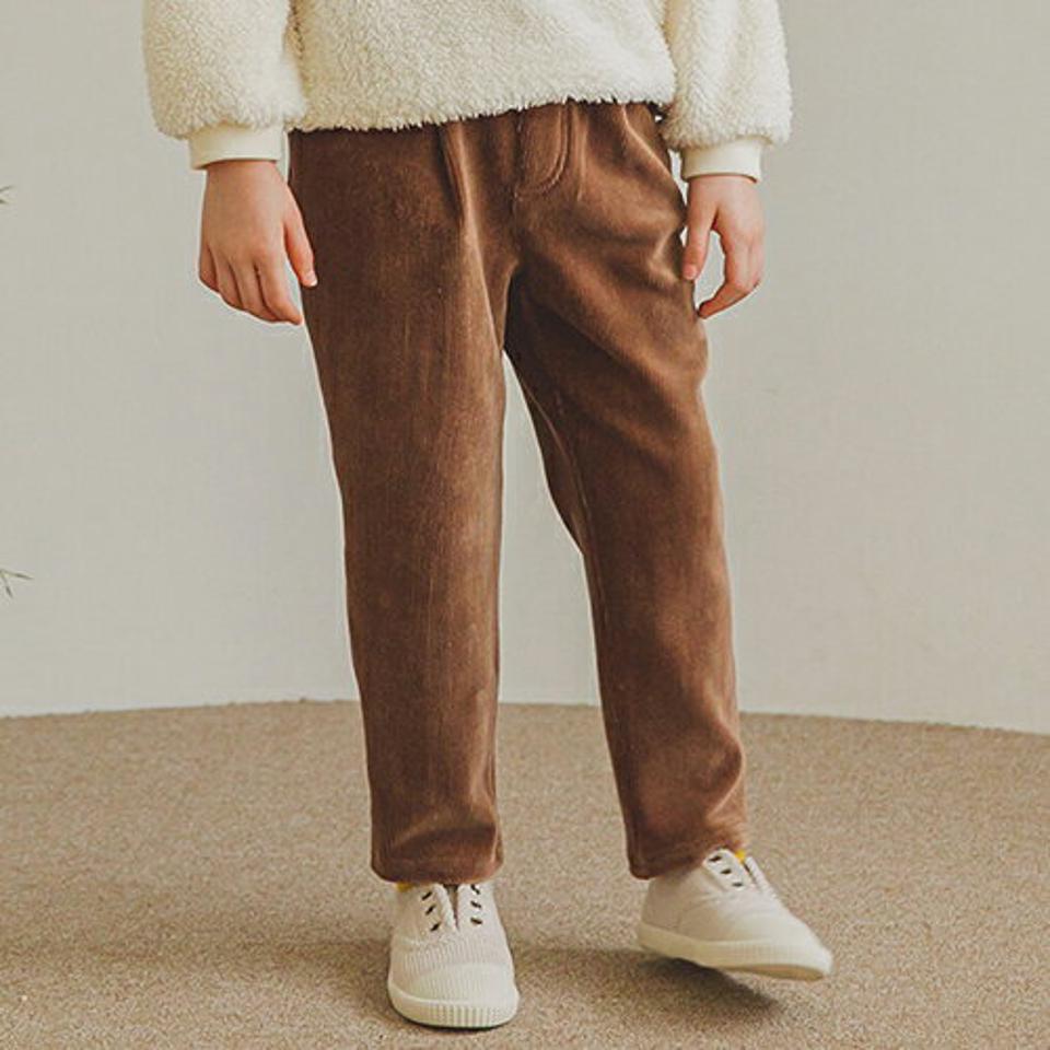 裏起毛コーデュロイパンツ(brown)・p009904 キッズ【3~8才】【pt】【パンツ ズボン ロングパンツ 長ズボン コーデュロイ 単色 シンプル カジュアル 裏起毛 ラフ 女の子 男の子 冬 韓国 韓国子供服 子供 こども 子供服 こども服】【KIDS】