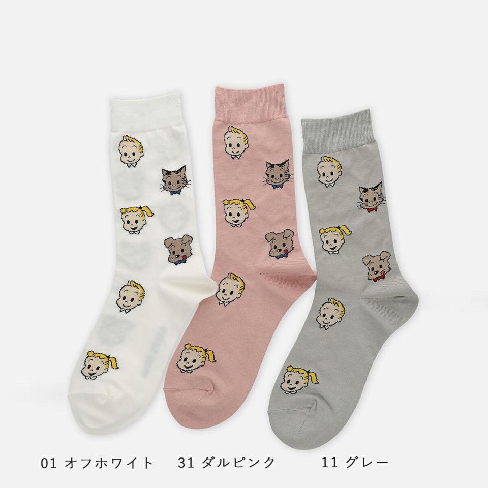 【あす楽】【靴下屋】 OSAMU GOODS 総柄ソックス / Tabio 靴下 タビオ くつ下 原田治 オサム オサムグッズ レディース 日本製