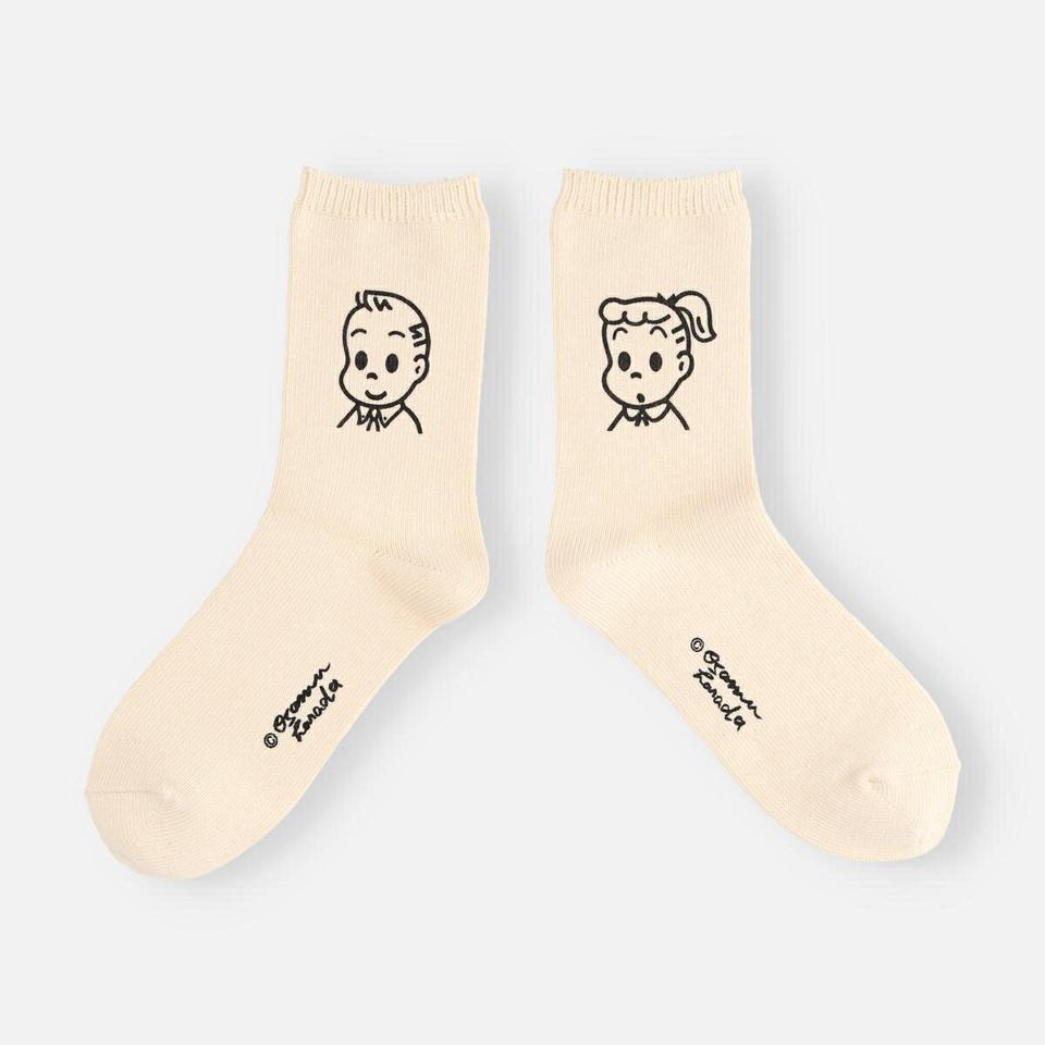【あす楽】【靴下屋】 OSAMU GOODS なせんプリント ショートソックス / Tabio 靴下 タビオ くつ下 原田治 オサム オサムグッズ レディース 日本製