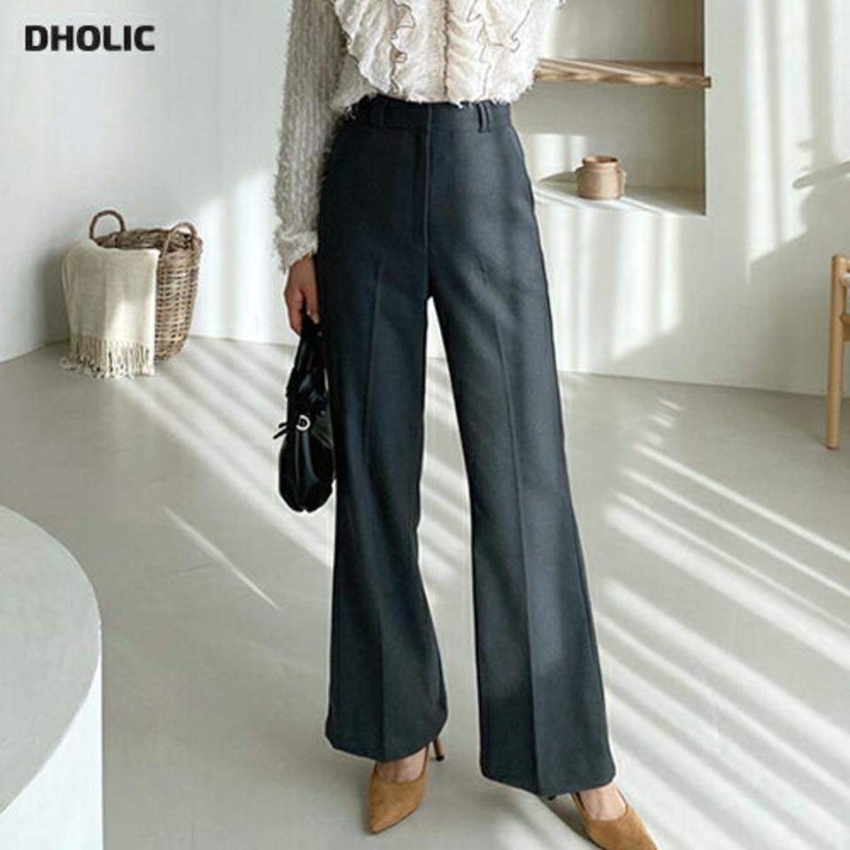 ワイドブーツカットスラックス・全3色・t62411 レディース 【pt】【韓国 ファッション ボトムス パンツ ロング ロングパンツ スラックス ワイドブーツカット 無地 スリム 細身 オフィスカジュアル オフィス 大人 カジュアル 秋 冬】