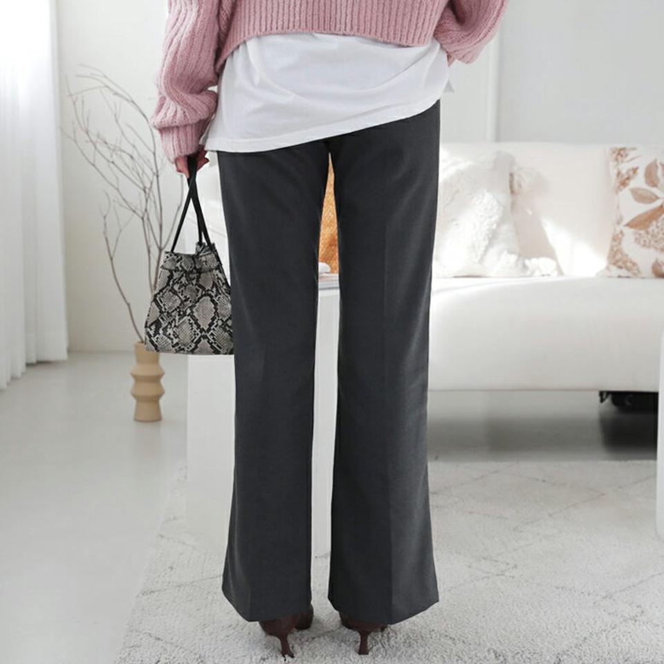 ワイドブーツカットスラックス・全3色・t62411 レディース 【pt】【韓国 ファッション ボトムス パンツ ロング ロングパンツ スラックス ワイドブーツカット 無地 スリム 細身 オフィスカジュアル オフィス 大人 カジュアル 秋 冬】