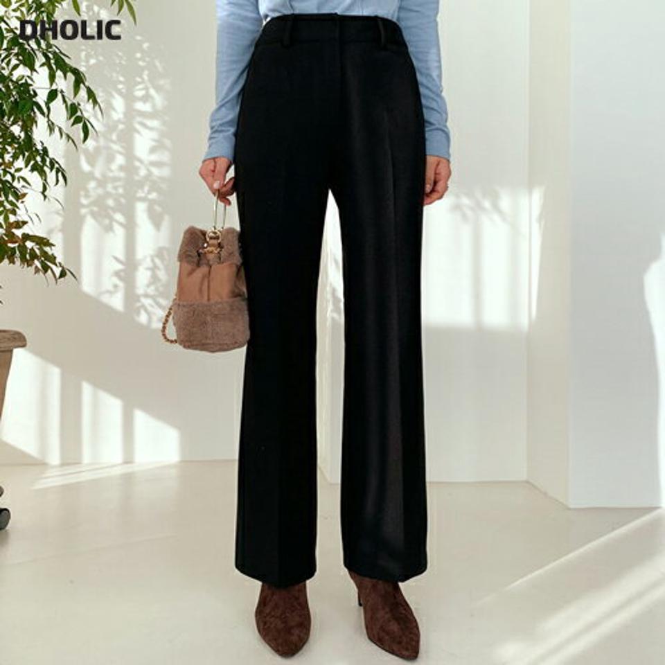 裏起毛ブーツカットスラックス・全3色・t56555 レディース 【pt】【韓国 ファッション ボトムス パンツ ロング セミブーツカット スリム 細身 スラックス ハイウエスト オフィスカジュアル 10分丈 保温性 裏起毛 サイドポケット カジュアル 秋 冬】