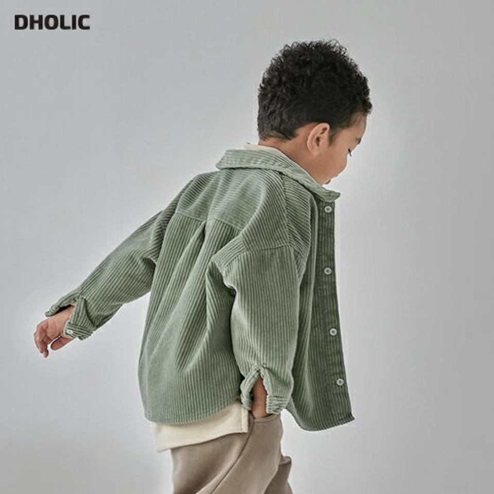 裏起毛コーデュロイシャツ(junior)・u10684 キッズ 【9~17才】【bl】【韓国 ファッション トップス シャツ ボタン 前開 長袖 ルーズ ゆったり ドロップショルダー 無地 女の子 男の子 キッズ こども 子供 子供服 通学 低学年 小学生 ジュニア 冬】【KIDS】