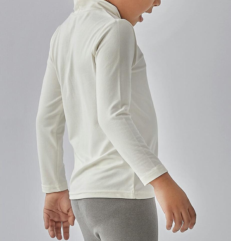 ハーフネックTシャツ(junior)・u10695 キッズ 【9~17才】【tops】【韓国 ファッション トップス Tシャツ カットソー 長袖 スリム 細身 タイト 無地　女の子 男の子 くすみ キッズ こども 子供 子供服 通学 低学年 小学生 ジュニア 冬】【KIDS】