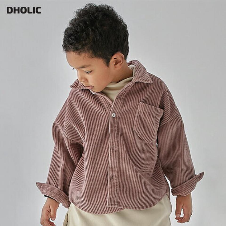 【只今50%OFF】裏起毛コーデュロイシャツ(kids)・u10681 キッズ【3~8才】【bl】【トップス シャツ 長袖 コーデュロイ 単色 シンプル カジュアル ラフ 裏起毛 女の子 男の子 コットン 綿 冬 韓国 韓国子供服 子供 こども 子供服 こども服】【KIDS】【WS】