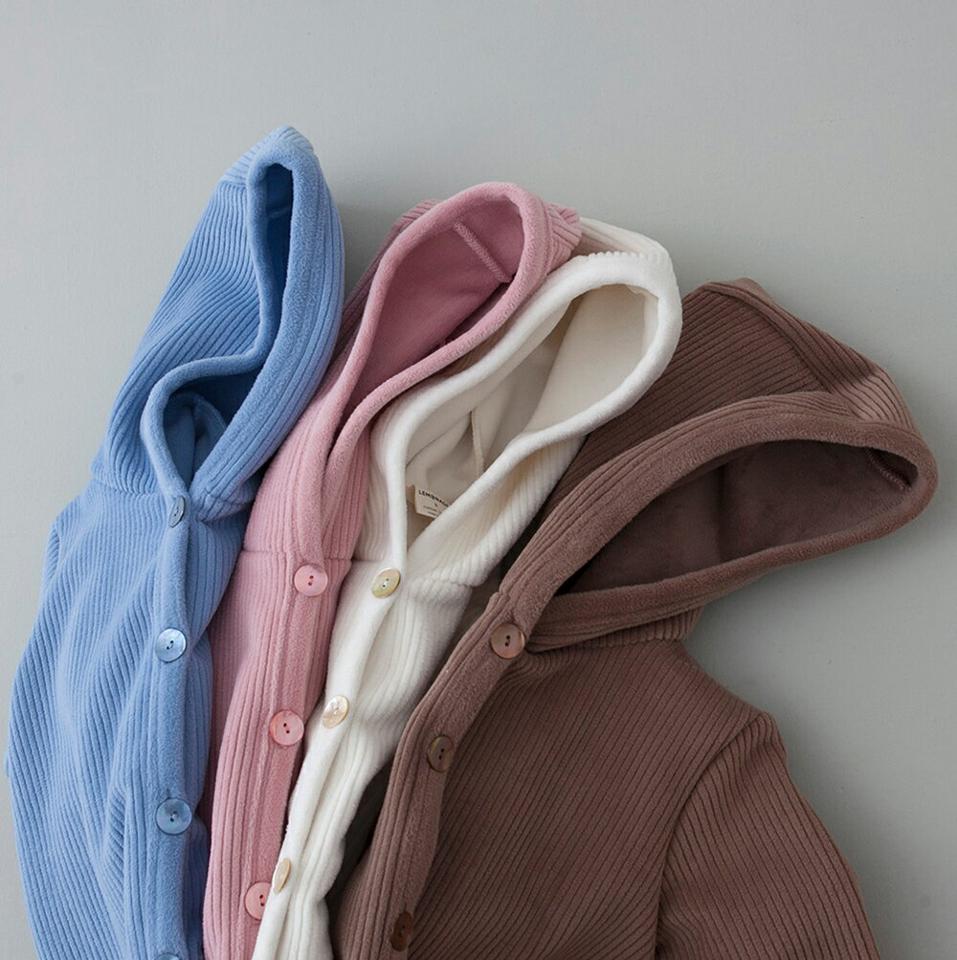 【キッズ30%OFF】ウォームロンパース・u08742 キッズ【0~2才】【bc】【ボディスーツ ボディースーツ 長袖 パンツ ズボン ウォーム 単色 無地 シンプル　フード カジュアル ラフ 女の子 男の子 秋 冬 韓国 韓国子供服 子供 こども 子供服 こども服】【KIDS】