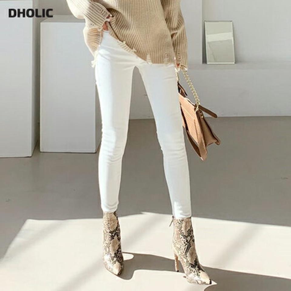 裏起毛スリットスキニーパンツ・全2色・t64715 レディース 【pt】【韓国 ファッション ボトムス パンツ ロング ロングパンツ スキニー スリット スリム 細身 タイト ストレッチ 伸びる 保温性 裏起毛 ボタン ポケット カジュアル 秋 冬】