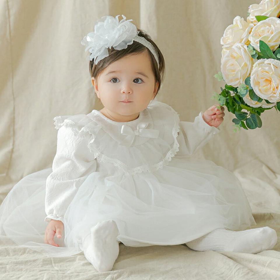 レースドレス・p008866 キッズ【0~2才】【ops】【ワンピース ドレス 結婚式 レース 総レース ふんわり シフォン チュール 長袖 シンプル フリル リボン りぼん 可愛い かわいい 女の子 秋 冬 韓国 韓国子供服 子供 こども 子供服 こども服】【KIDS】