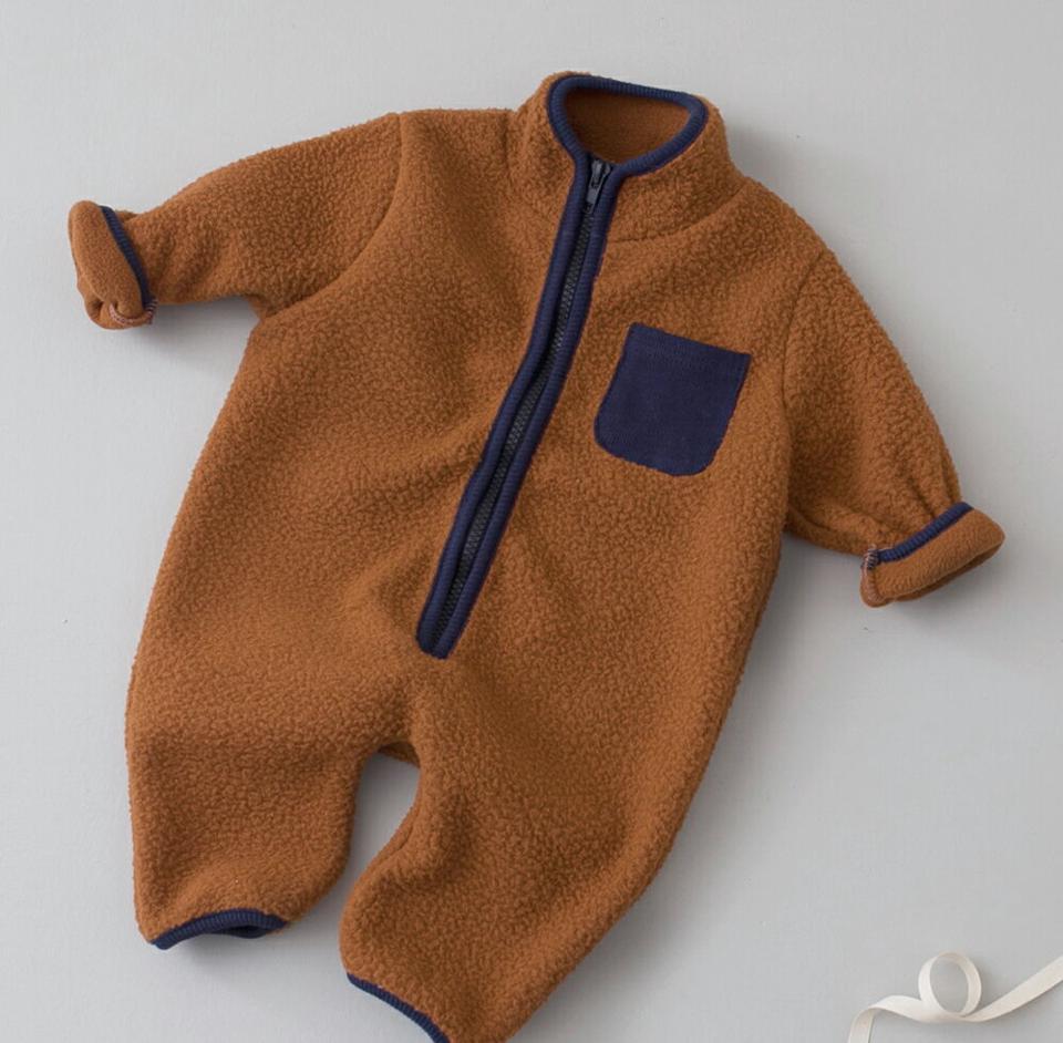 【只今50%OFF】配色ボアロンパース・u08752 キッズ【0~2才】【bc】【ロンパース 新生児 出産祝い プレゼント ボア ボアロンパース 長袖 パンツ ズボン 配色 カジュアル プレゼント 誕生日 女の子 男の子 冬 韓国 韓国子供服 子供 こども 子供服 こども服】【KIDS】【WS】