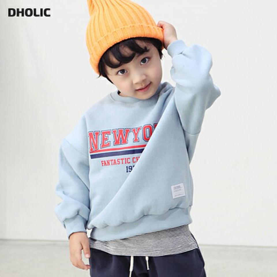 両起毛NEWYORKレタリングスウェット・p010617 キッズ【3~8才】【tops】【トップス スウェット トレーナー 長袖 レタリング ロゴ ロゴトップス 裏起毛 起毛 カジュアル ラフ 女の子 男の子 冬 韓国 韓国子供服 子供 こども 子供服 こども服】【KIDS】