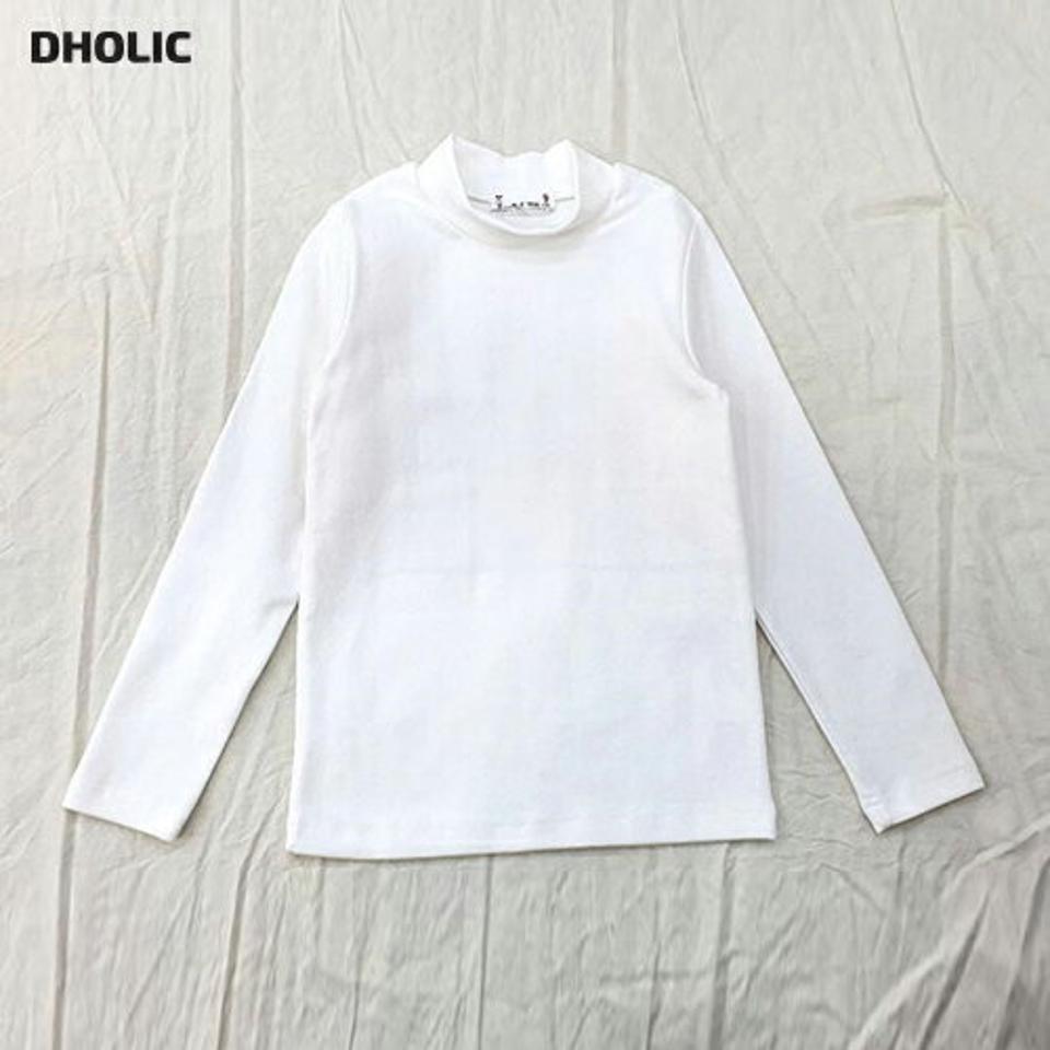 【キッズ30%OFF】ベーシックハーフネックTシャツ・u09615 キッズ 【9~17才】【tops】【韓国 ファッション トップス Tシャツ カットソー モックネック ハーフネック 無地 長袖 女の子 男の子 ユニセックス キッズ 子供 こども 子供服 通学 小学生 ジュニア 秋 冬】【KIDS】