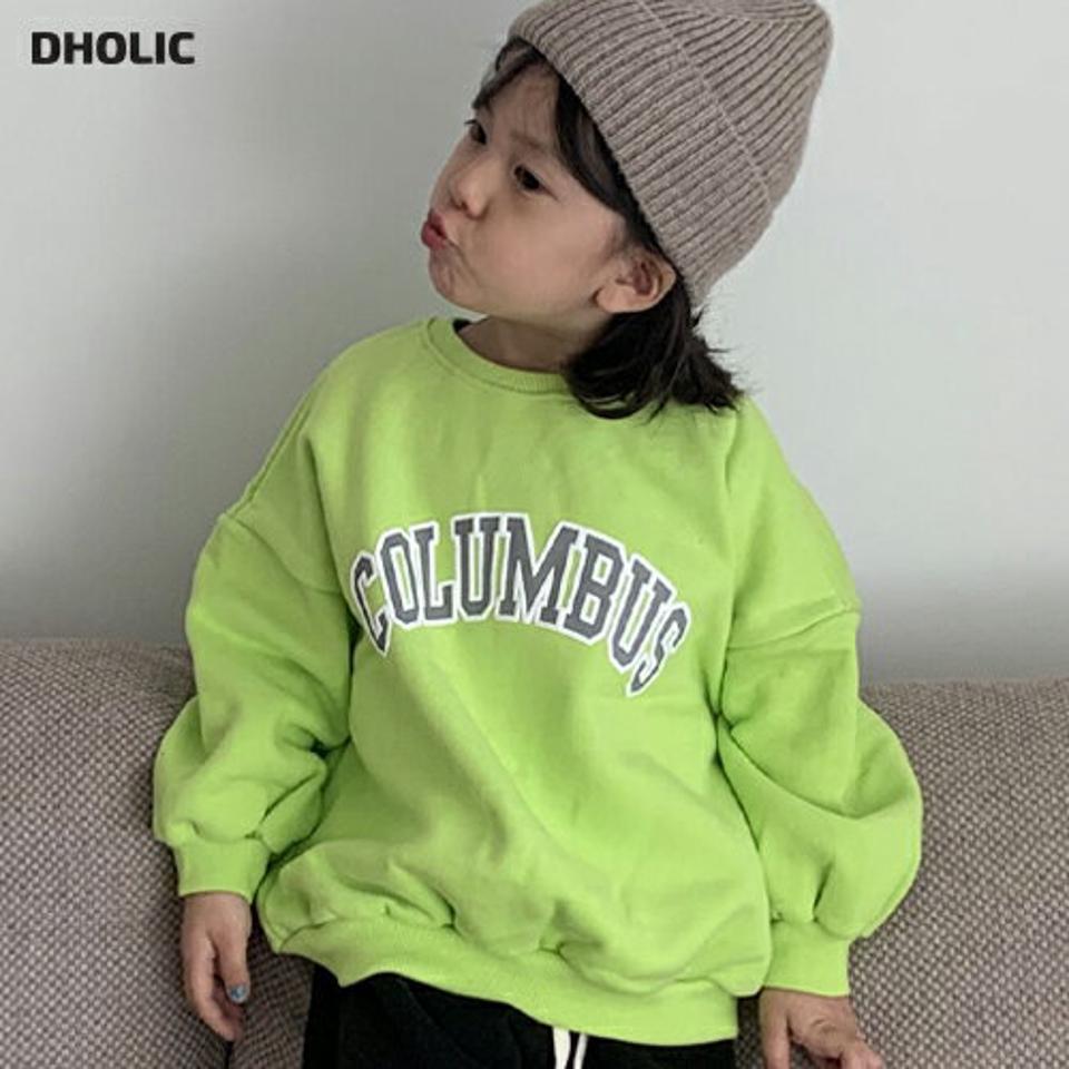 裏起毛コロンブススウェット(kids)・u09507 キッズ【3~8才】【tops】【トップス スウェット トレーナー 長袖 ロゴ ロゴトップス 裏起毛 カジュアル ラフ 女の子 男の子 冬 韓国 韓国子供服 子供 こども 子供服 こども服】【KIDS】