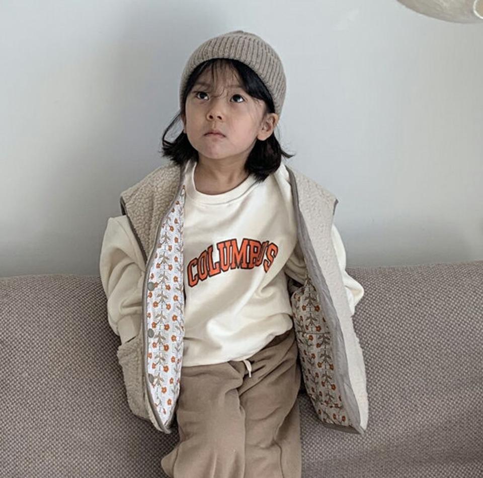 裏起毛コロンブススウェット(junior)・u09505 キッズ 【9~17才】【tops】【韓国 ファッション トップス トレーナー Tシャツ カットソー オーバーサイズ ルーズ 女の子 男の子 ユニセックス キッズ 子供 こども 子供服 通学 小学生 ジュニア 秋 冬】【KIDS】