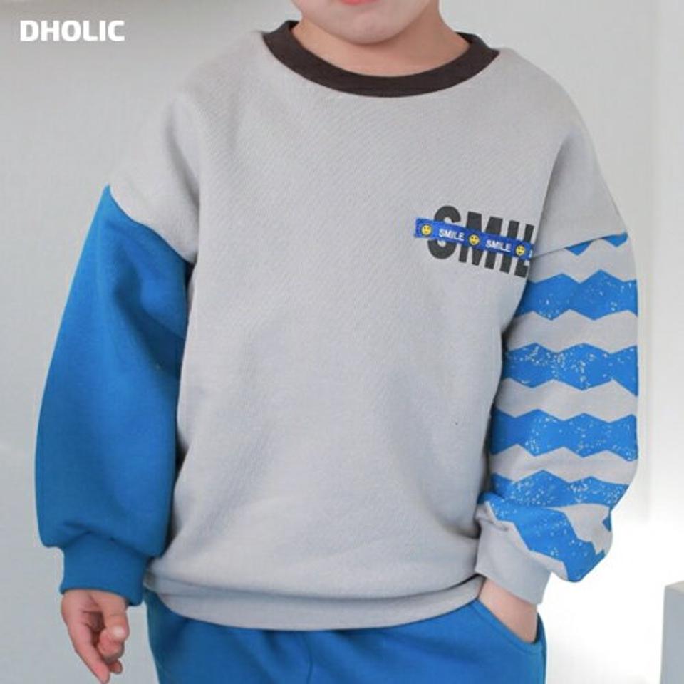 【キッズ30%OFF】裏起毛スマイルロゴスウェット・u10203 キッズ 【3~8才】【tops】【韓国 ファッション トップス スウェット トレーナー Tシャツ カットソー 柄 パターン ロゴ プリント 男の子 女の子 キッズ 子供 子供服 幼稚園 通学 通園 低学年 秋 冬】【KIDS】
