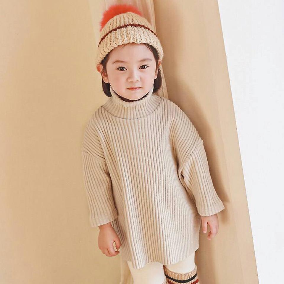 起毛リブハイネックTシャツ・p010537 キッズ 【3~8才】【tops】【韓国 ファッション トップス Tシャツ カットソー ハーフネック 長袖 ルーズ ゆったり フランネル リブTシャツ 女の子 男の子 キッズ 子供服 幼稚園 通学 通園 低学年 秋 冬】【KIDS】【WS】