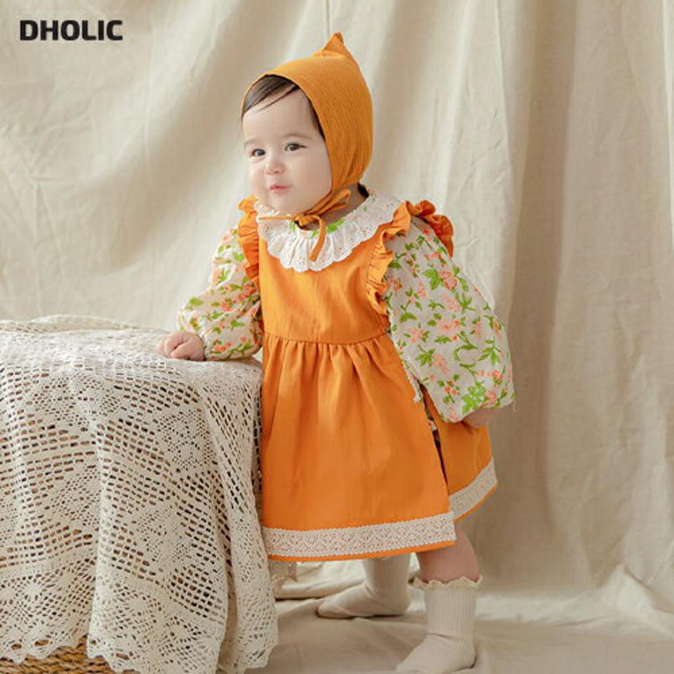 レベッカエプロンワンピース・p008952 キッズ【0~2才】【ops】【ワンピース フリル スリーブレス ノースリーブ 赤ちゃん ベビー 出産祝い プレゼント エプロンワンピース かわいい 女の子 秋 冬 韓国 韓国子供服 子供 こども 子供服 こども服】【KIDS】