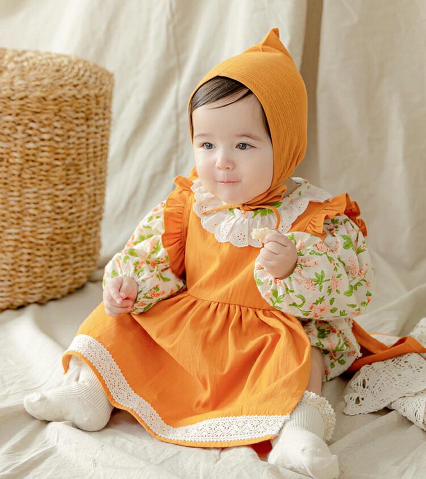 レベッカエプロンワンピース・p008952 キッズ【0~2才】【ops】【ワンピース フリル スリーブレス ノースリーブ 赤ちゃん ベビー 出産祝い プレゼント エプロンワンピース かわいい 女の子 秋 冬 韓国 韓国子供服 子供 こども 子供服 こども服】【KIDS】