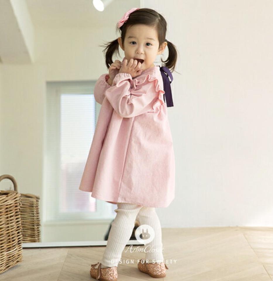 2TYPEバックリボンワンピース・p010536 キッズ 【3~8才】【ops】【韓国 ファッション ワンピース ミディワンピース ミドル ミディアム 膝丈 フレア Aライン 長袖 女の子 キッズ 子供 子供服 幼稚園 通学 通園 低学年 秋 冬】【KIDS】