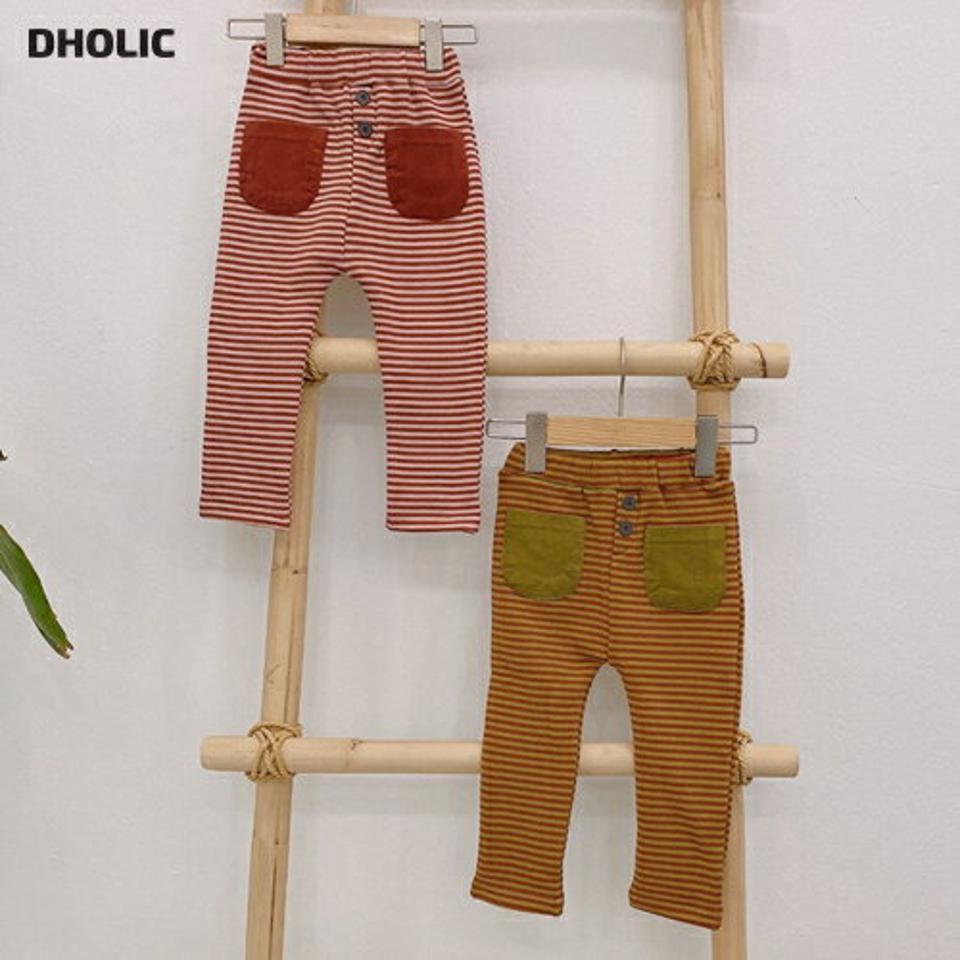 【キッズ30%OFF】裏起毛フロントポケットボーダーパンツ・u10543 キッズ 【3~8才】【pt】【韓国 ファッション ボトムス パンツ ロング スリム 細身 タイト ウエストゴム 柄 パターン ストレッチ レギンス キッズ 子供 子供服 幼稚園 通学 通園 低学年 秋 冬】【KIDS】